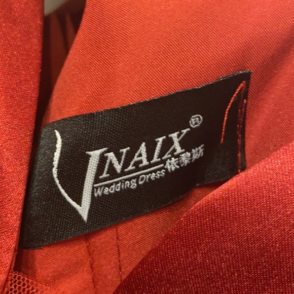 VNaix Rose Red V Neck Formal Maxi Dress Size 14 NWOT - Picture 6 of 6